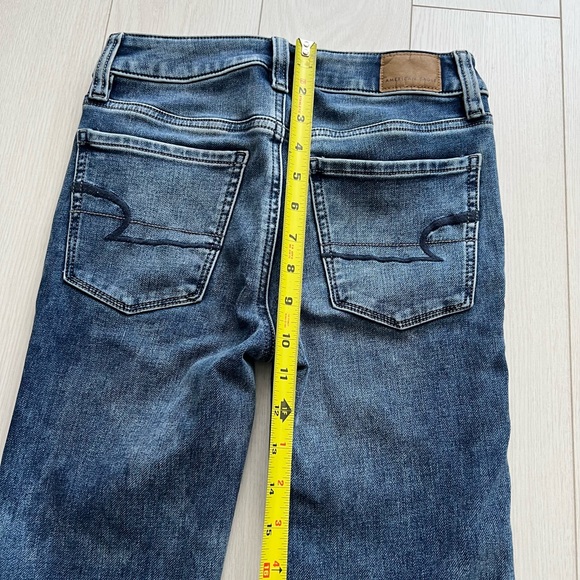 American Eagle mid rise skinny jeans knee cut style size 00 - Picture 7 of 9